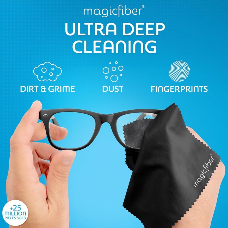 MagicFiber Glasses Cleaner Kit - (2) Eyeglass Cleaner Sprays + (2) Microfiber Cleaning Cloth - Wipes For Eye Glasses, Lenses, Cameras, Screens, Sunglasses, Phones, Electronics, Computer, VR, TV - Image 5